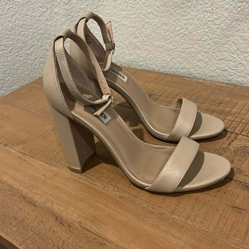 Carson Steve Madden Blush Leather 4” Block Heel